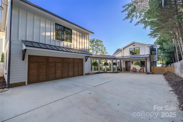 a front view of building with yard