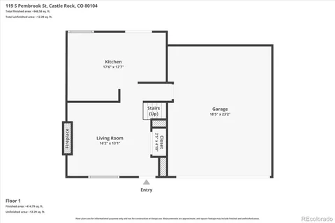 $475,000 | 119 South Pembrook Street, Castle Rock, CO 80104