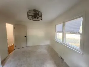 an empty room with a window