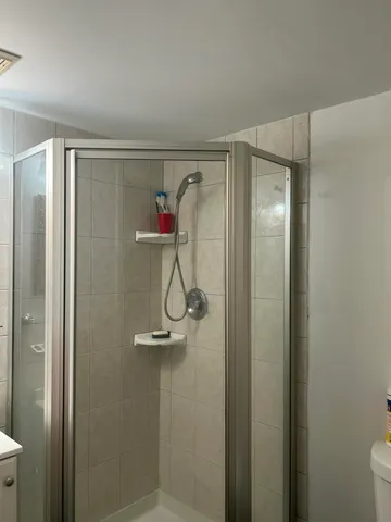a bathroom with a shower