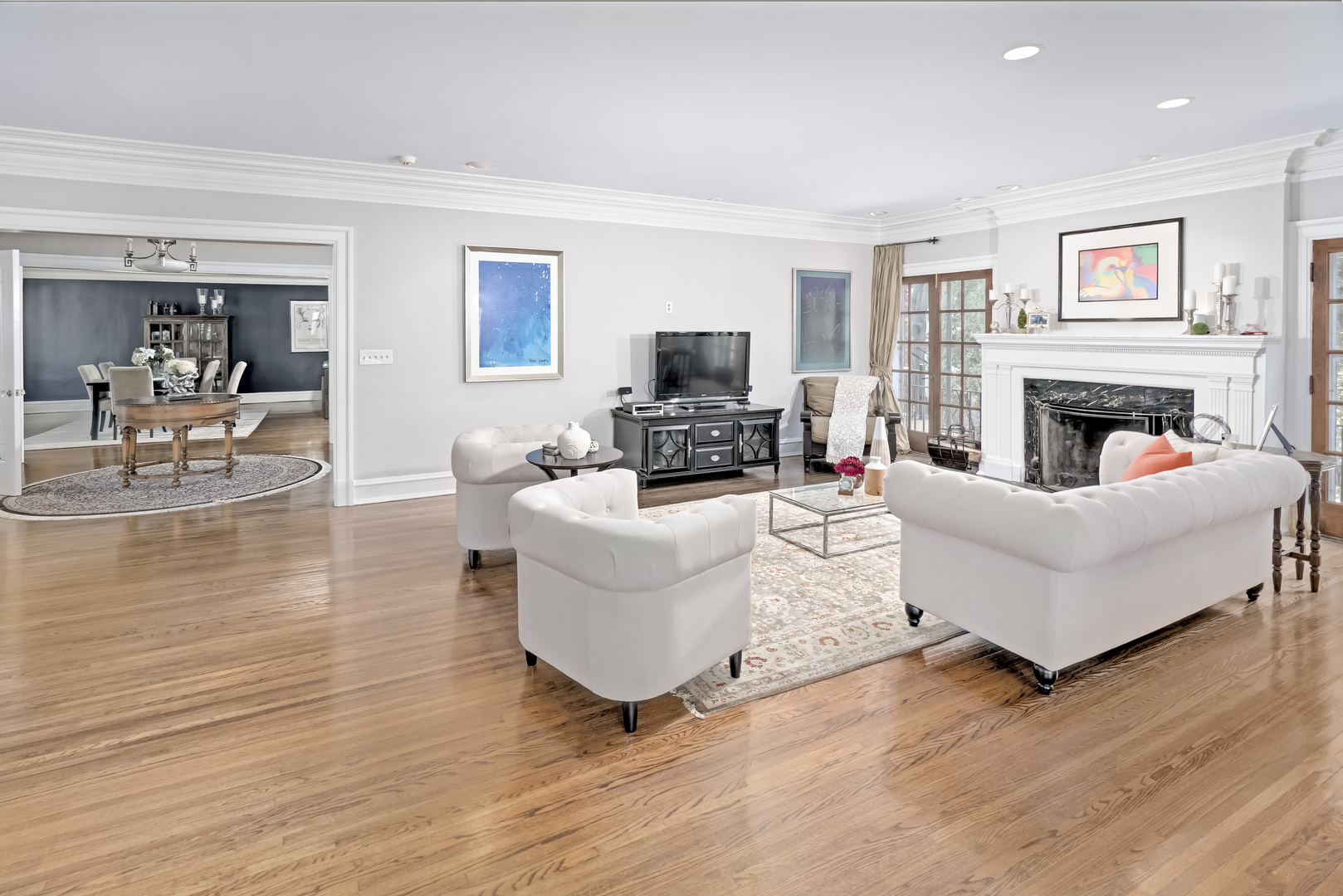 1111 Sheridan Road Wilmette, IL 60091 - Photo 12 of 76 a living room with furniture and a fireplace