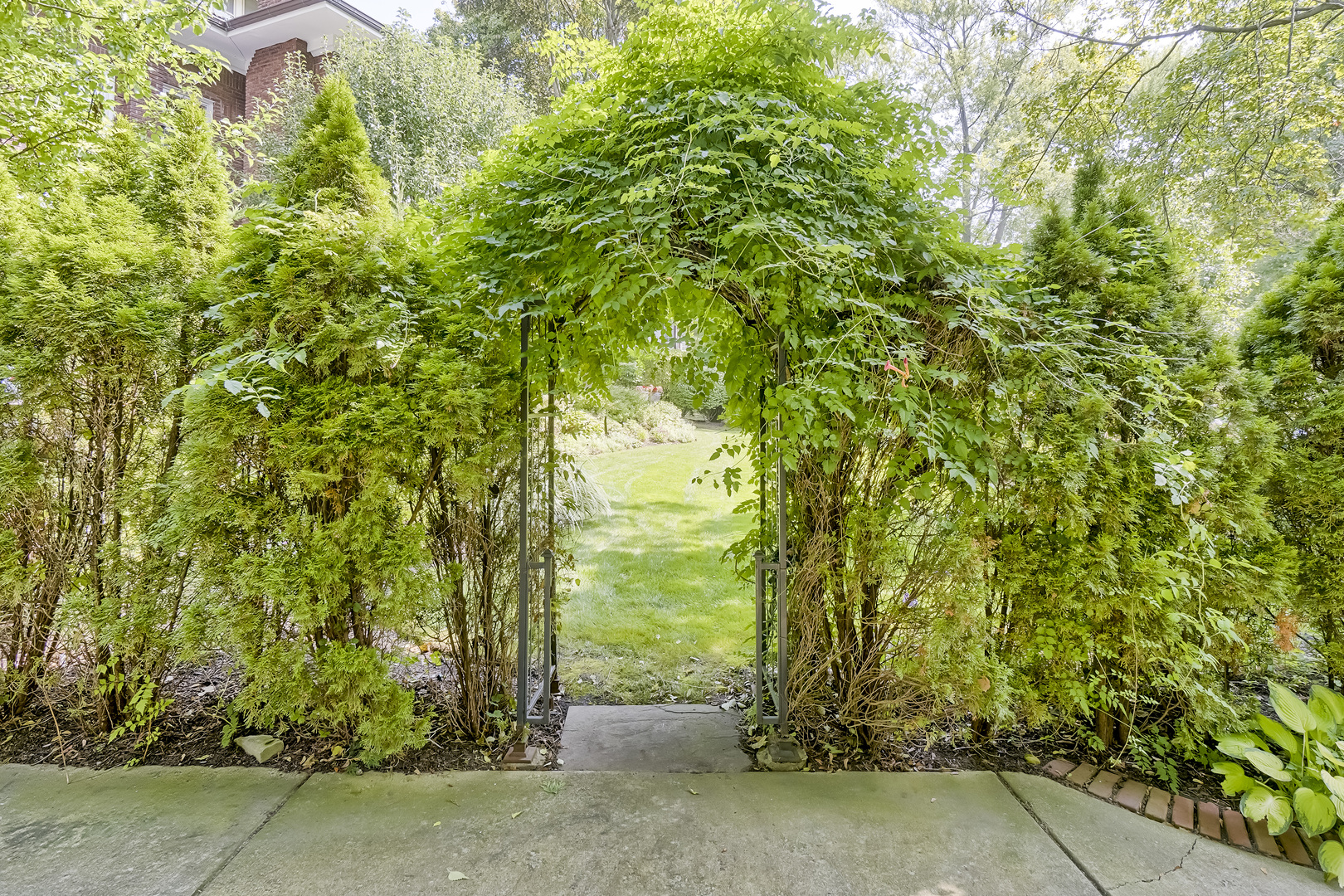 1111 Sheridan Road Wilmette, IL 60091 - Photo 67 of 76 a backyard of a house with plants and large trees