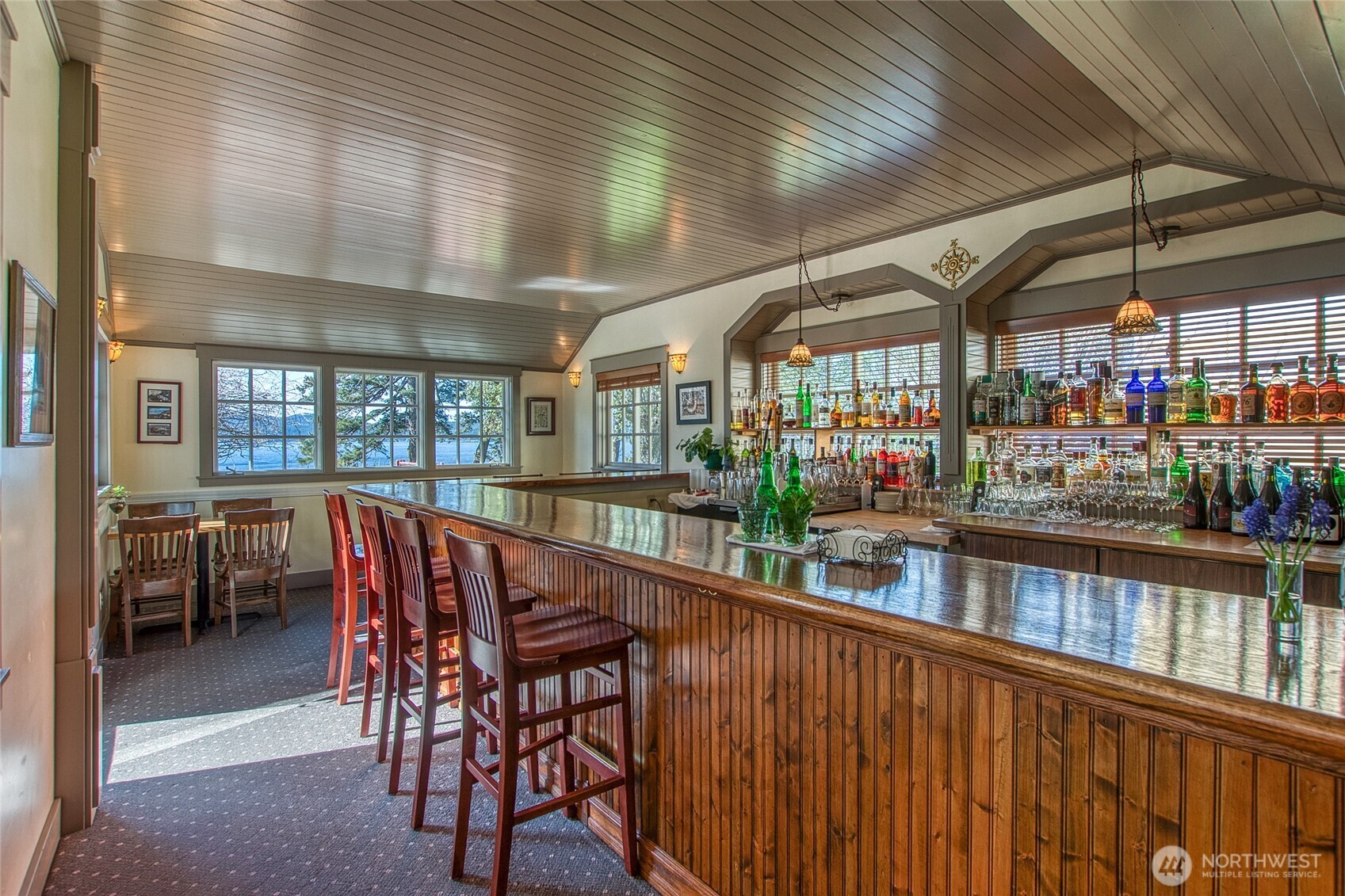 326 Olga Road Orcas Island, WA 98245 - Photo 17 of 39 a view of a dining room with furniture window and outside view
