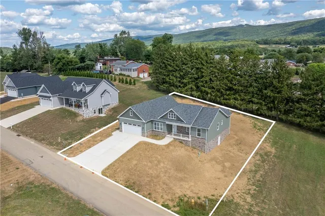 an aerial view of a house