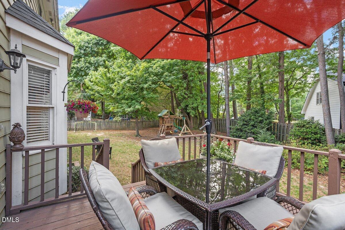 1808 Thorpshire Drive Raleigh, NC 27615 - Photo 17 of 17 a view of a chairs and table in the patio