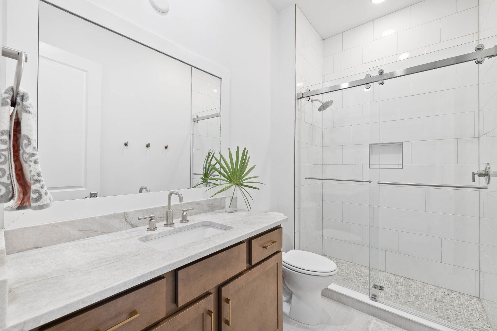 351 Lafayette Road Watersound, FL 32461 - Photo 61 of 90 a bathroom with a granite countertop sink toilet and shower