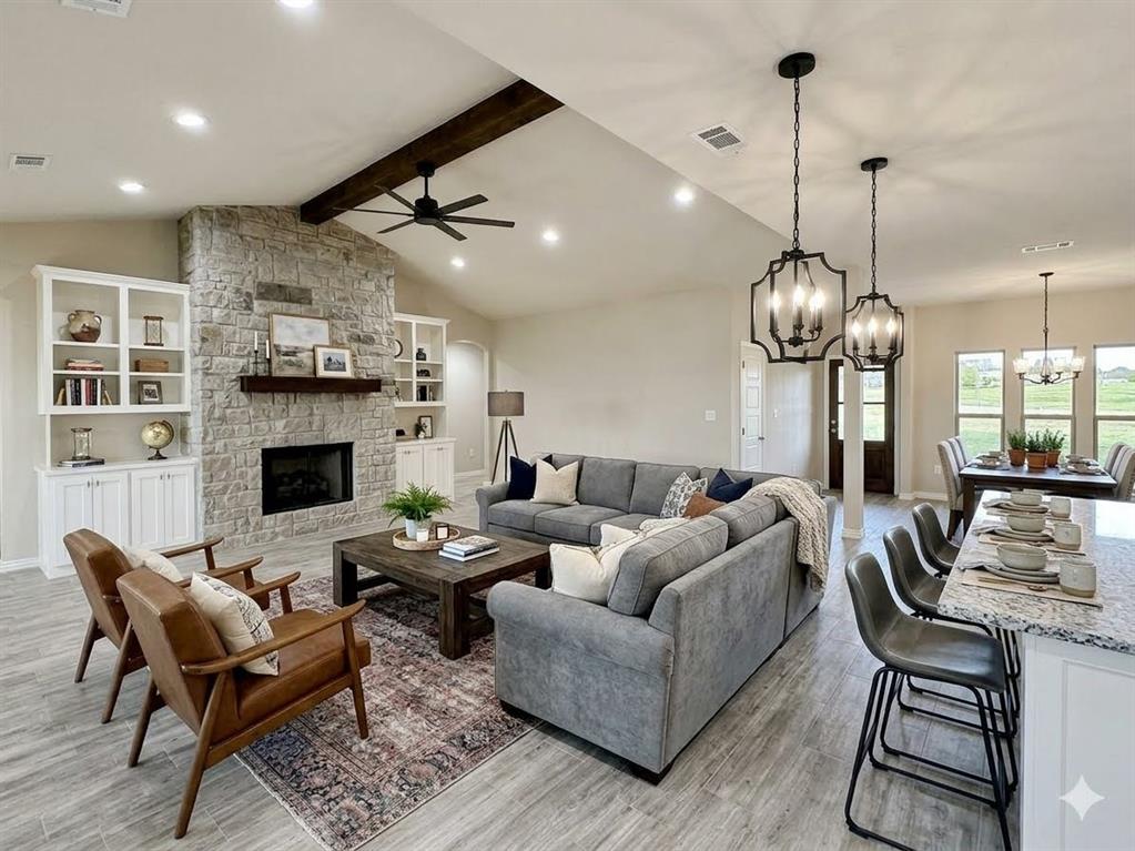1013 Abbie Ruth Court Springtown, TX 76082 - Photo 4 of 30 Open concept living space-virtually staged