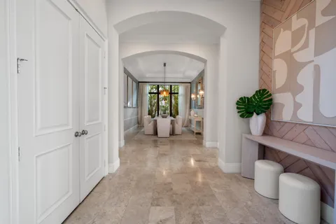 a view of outdoor space with pool and furniture