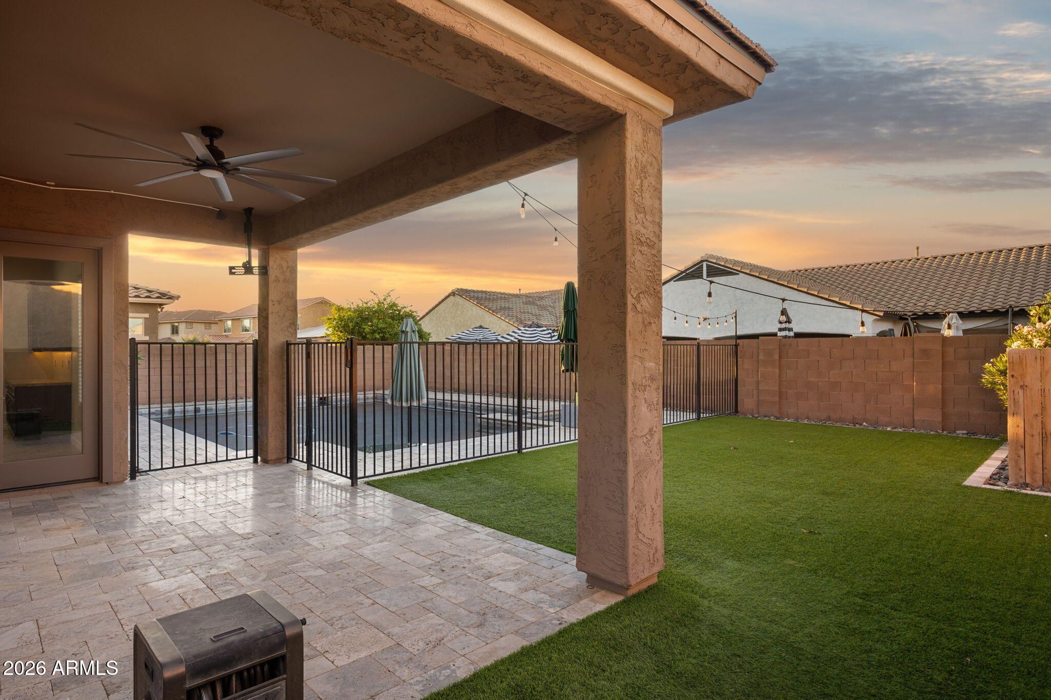 20252 East Quintero Road Queen Creek, AZ 85142 - Photo 30 of 34 Covered Patio with Pool View