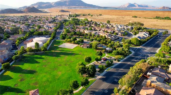 an aerial view of a city