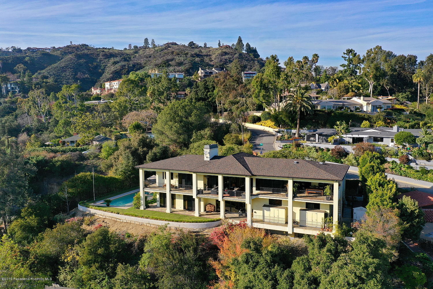 1825 Braemar Road Pasadena, CA 91103 - Photo 71 of 82 an aerial view of a house with a yard in front of it