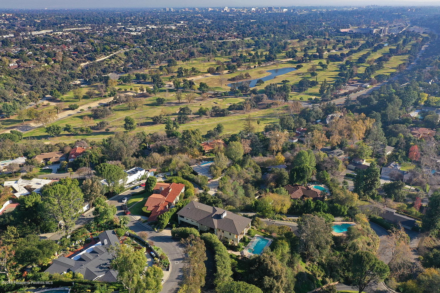 1825 Braemar Road Pasadena, CA 91103 - Photo 75 of 82 an aerial view of residential houses with outdoor space and trees