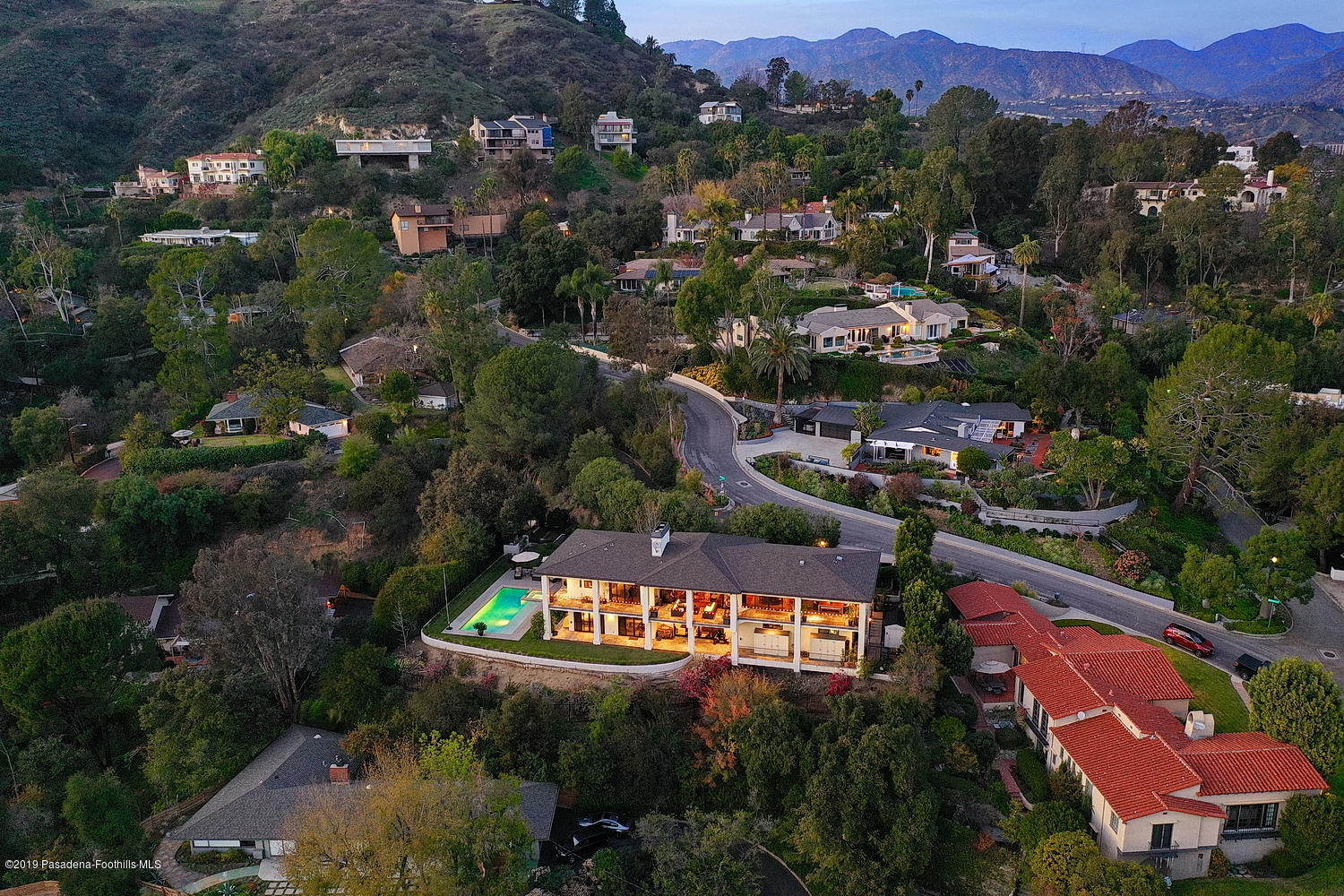 1825 Braemar Road Pasadena, CA 91103 - Photo 80 of 82 an aerial view of residential houses and outdoor space