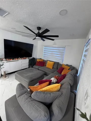 a living room with furniture