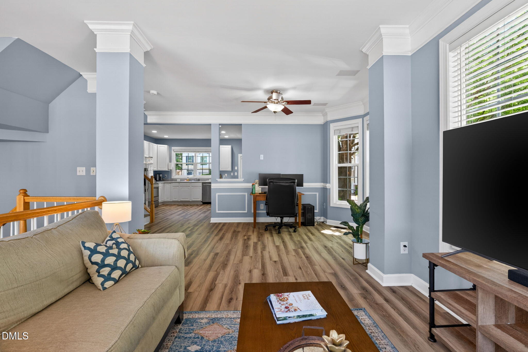 5500 Vista View Court Raleigh, NC 27612 - Photo 7 of 38 a living room with furniture and a flat screen tv