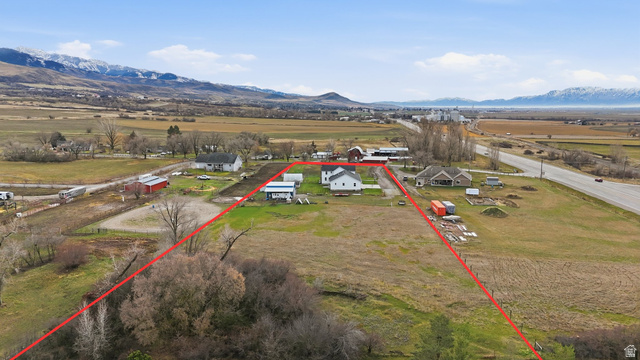 1009 High Creek Road Cove, UT 84320 - Photo 74 of 79 Overview of rural landscape featuring property boundaries highlighted and mountains