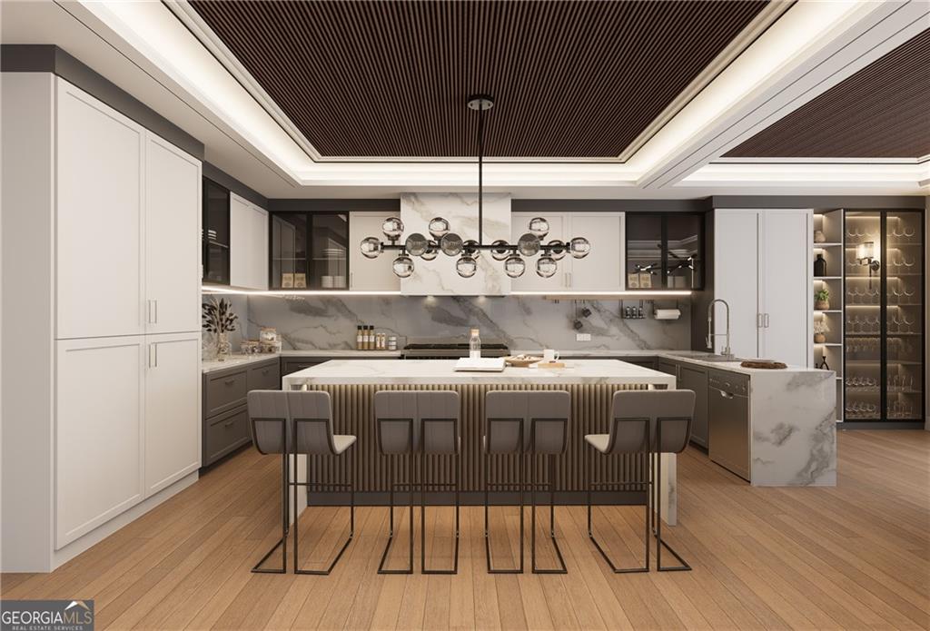 591 Decoupage Drive Fairburn, GA 30213 - Photo 19 of 34 a view of a dining room with furniture wooden floor and chandelier