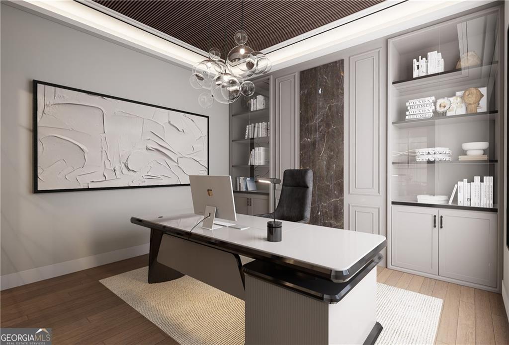 591 Decoupage Drive Fairburn, GA 30213 - Photo 7 of 34 a view of a kitchen area with furniture and wooden floor