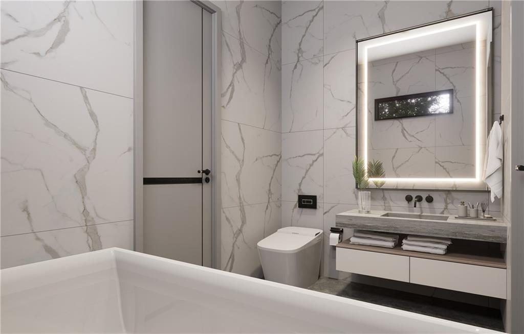 591 Decoupage Drive Fairburn, GA 30213 - Photo 9 of 34 a bathroom with a granite countertop sink a toilet and shower