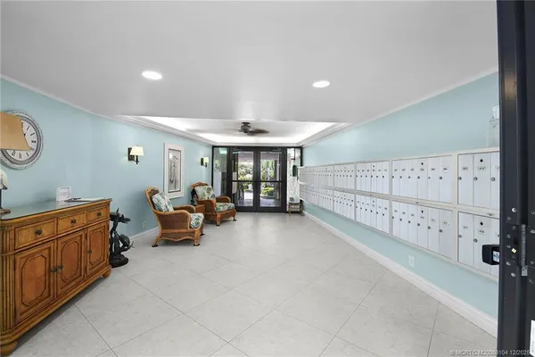 a view of a garden with a fountain