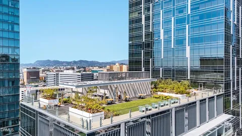a city view with tall buildings