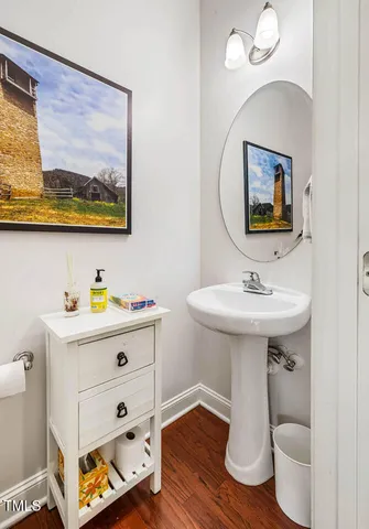 a view of a hallway with washer and dryer
