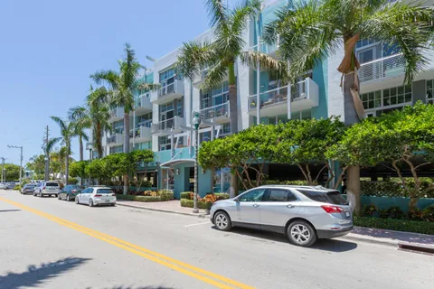 a car parked in front of a building