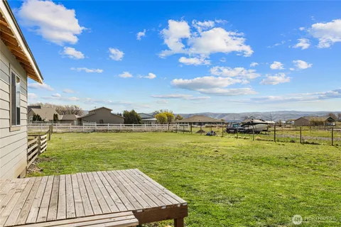 a view of a lake with a big yard