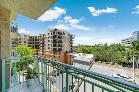 a view of a balcony with city view