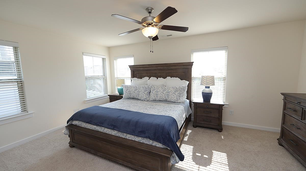 6414 Swatner Drive Raleigh, NC 27612 - Photo 7 of 21 Owner's Suite offers lots of Windows, Carpet Flooring and Ceiling Fan. Second Floor Owner's Suite