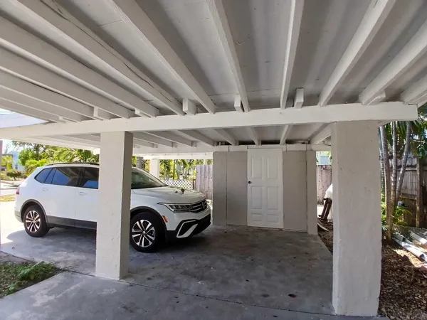 a car parked in garage