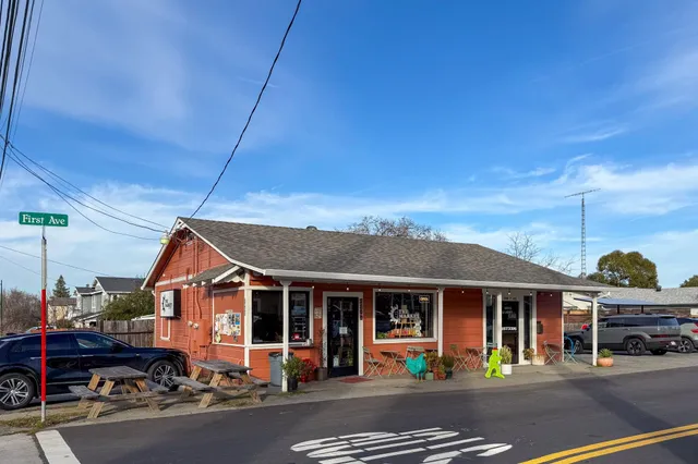 a view of a chair and fire pit