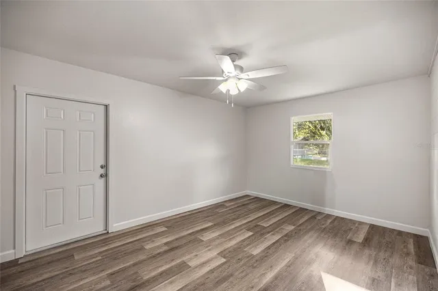 an empty room with a window