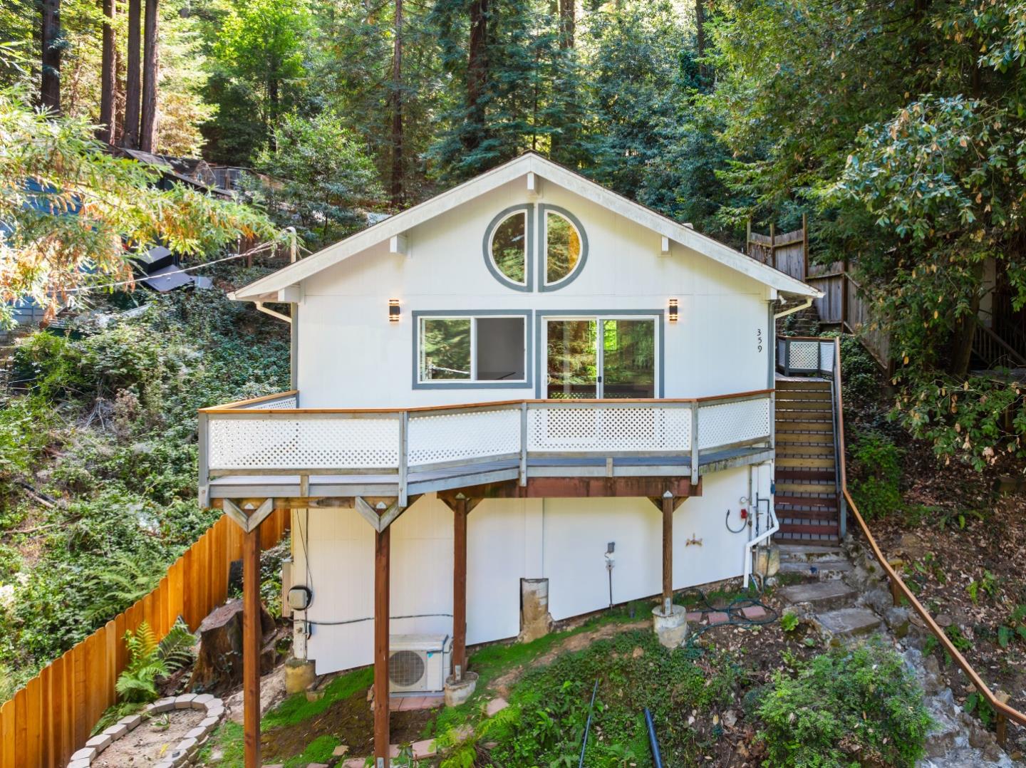 a backyard of a house with lots of green space