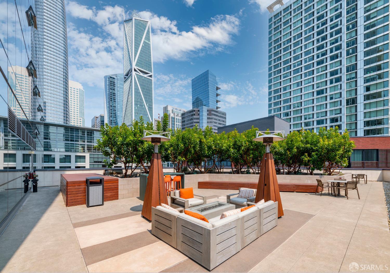 488 Folsom Street, Unit 4305 San Francisco, CA 94105 - Photo 41 of 45 a outdoor space with the couches and a potted plant