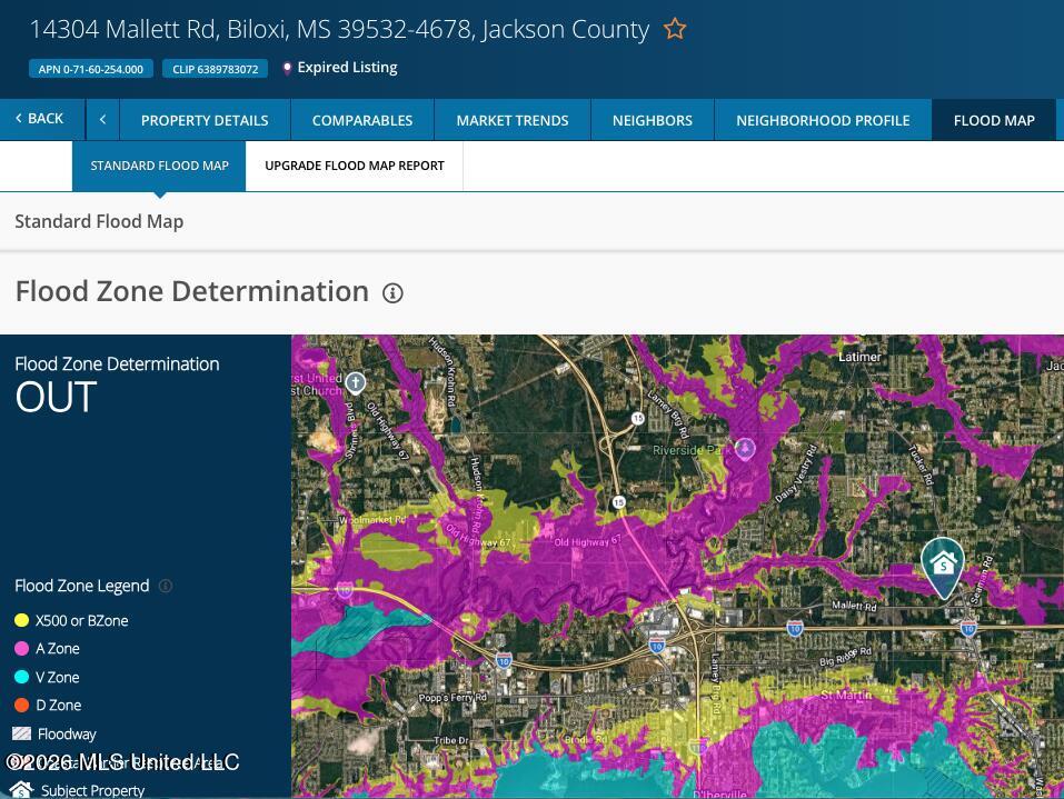 14304 Mallett Road Biloxi, MS 39532 - Photo 5 of 5 FLOOD MAP OUT 14304 Mallett