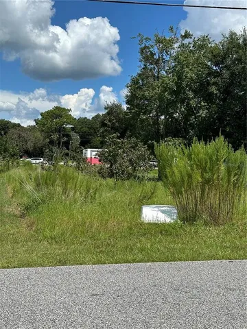 a view of a lake with a yard