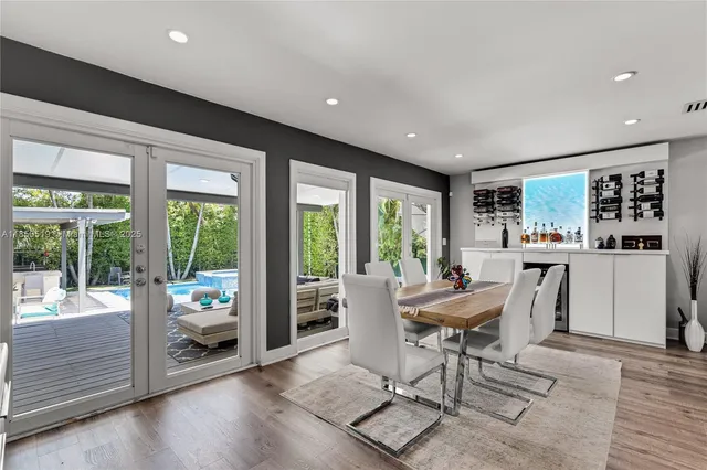 a workspace with furniture and a window