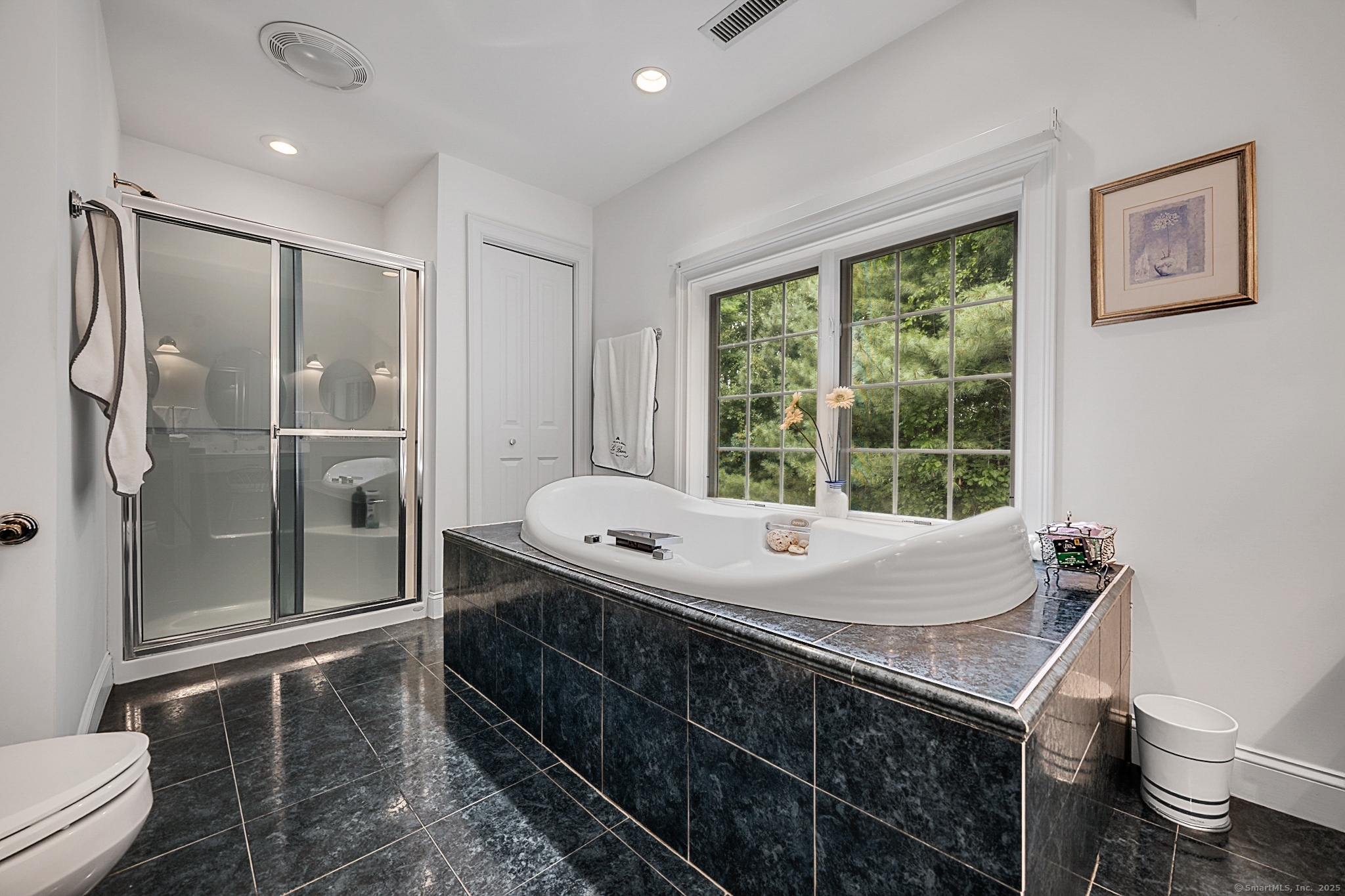 68 Hart Street Burlington, CT 06013 - Photo 25 of 39 a bathroom with a granite countertop sink toilet and shower
