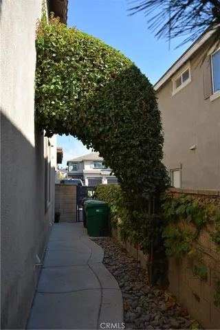 a view of a backyard with patio