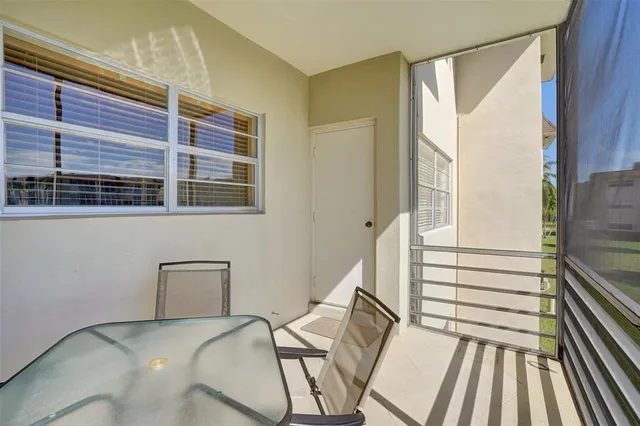 a balcony view with a couch