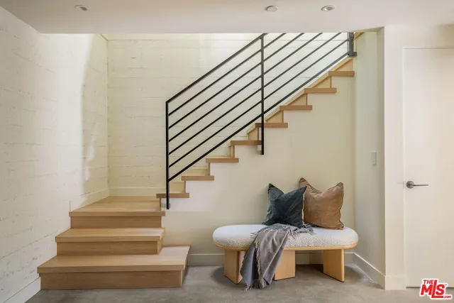 a view of entryway and workspace