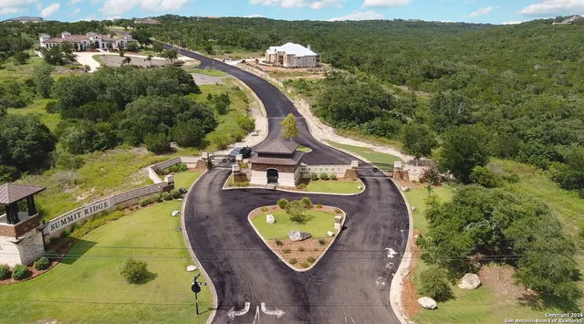 an aerial view of a swimming pool