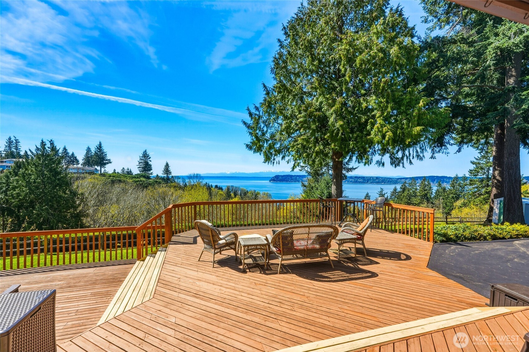 8910 56th Place West Mukilteo, WA 98275 - Photo 31 of 40 a view of a balcony with wooden floor and outdoor space
