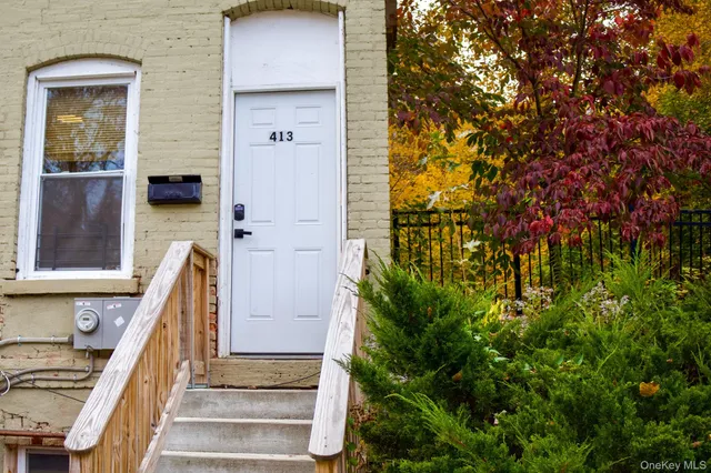 a view of wooden door