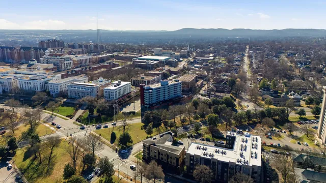 an aerial view of a city