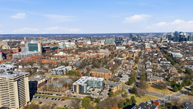 an aerial view of a city