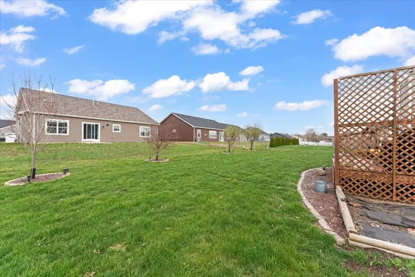 a house view with garden space