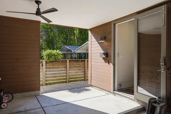 a view of a door front of house