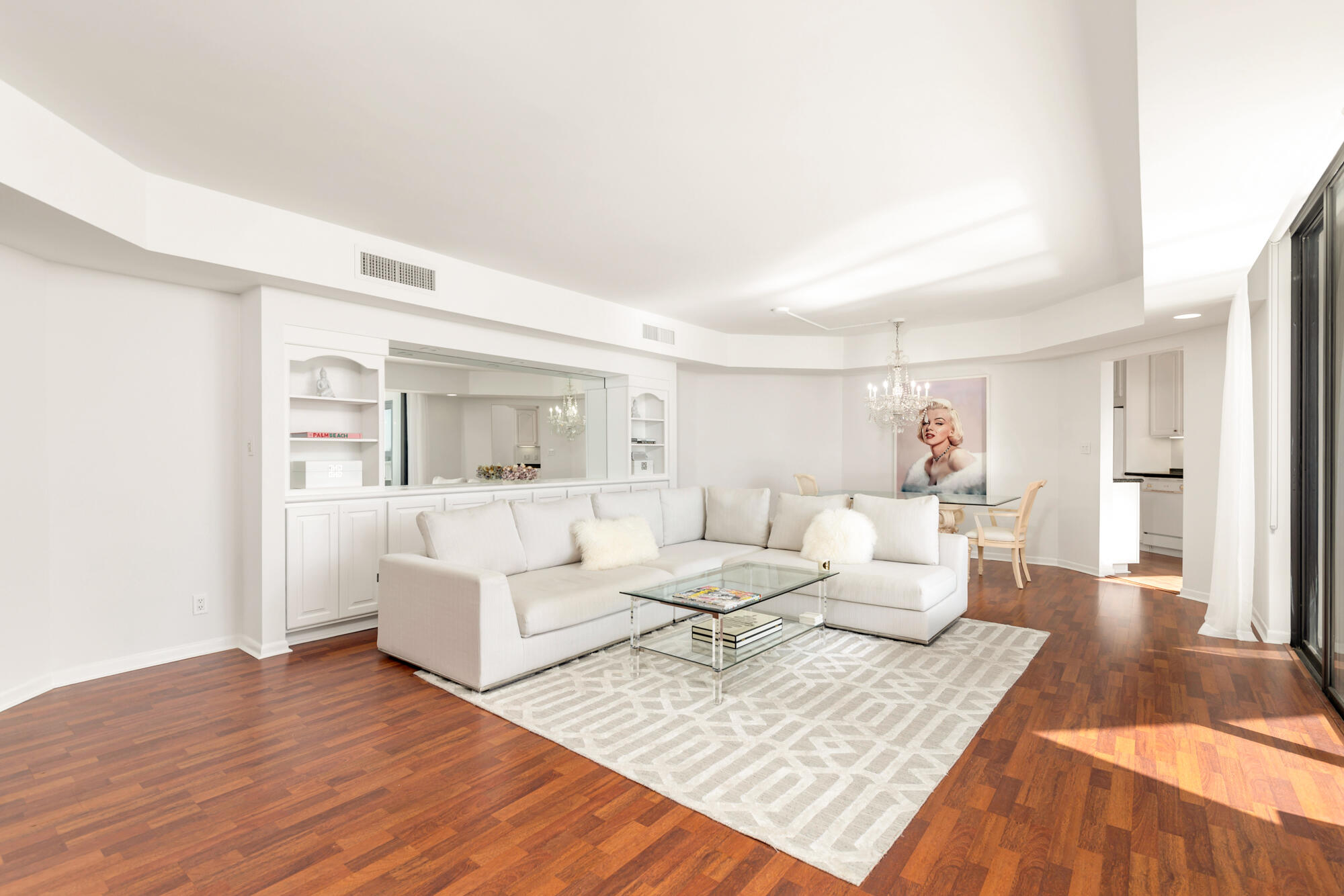 2860 South Ocean Boulevard, Unit 511 Palm Beach, FL 33480 - Photo 3 of 22 a living room with furniture hard wood floor and a rug